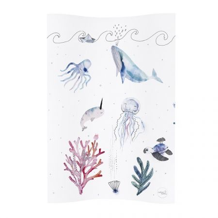 CEBA BABY přebalovací podložka DVOJHRANNÁ MĚKKÁ COSY 50x70cm Watercolor World Ocean