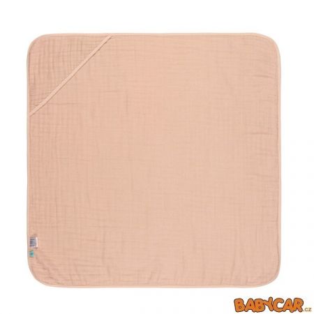 LÄSSIG ručník s kapucí MUSLIN HOODED TOWEL Light Pink