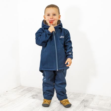 ESITO Dětská zimní softshellová bunda s beránkem Navy blue - navy blue / 110