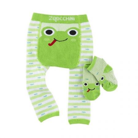 ZOOCCHINI set legínky a ponožky Žabka 12-18m