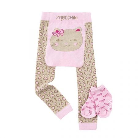 ZOOCCHINI set legínky a ponožky Kočička 6-12m