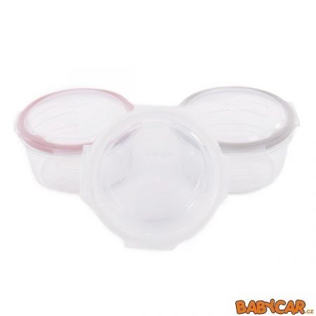 BO JUNGLE skleněné misky s víčky B-GLASS BOWLS 280ml White/Grey/Pink