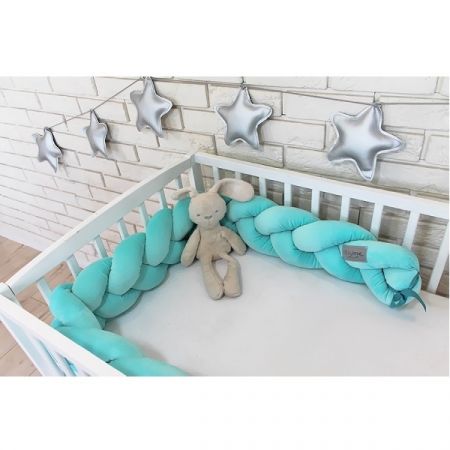 BABY NELLYS mantinel pletený cop VELVET 180x16cm Mátová