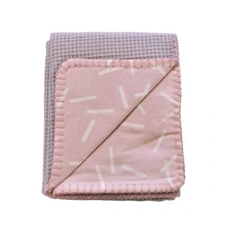 LODGER deka DREAMER FLANNEL/HONEYCOMB 75x100cm Blush