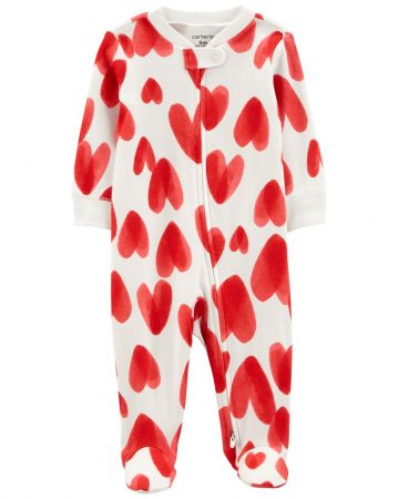 CARTERS CARTER'S Overal na zip Sleep&Play Ivory Heart holka PRE/ vel. 46