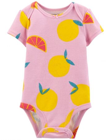 CARTERS CARTER'S Body krátký rukáv Purple Lemon holka 6m