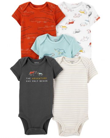 CARTERS CARTER'S Body krátký rukáv Multicolor Dino kluk 5ks NB/ vel. 56