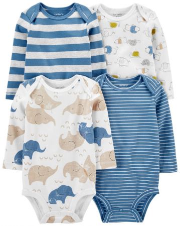 CARTERS CARTER'S Body dlouhý rukáv Blue Animals chlapec 4ks NB/ vel. 56