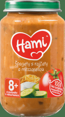 HAMI HAMI Špagety s rajčaty a mozzarelou (200 g) - zeleninový příkrm