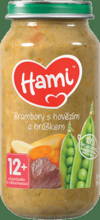 HAMI HAMI Brambory s hovězím a hráškem (250 g) - masozeleninový příkrm
