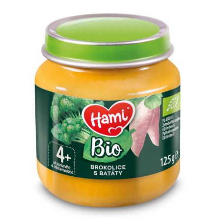 HAMI HAMI BIO Zeleninový příkrm Brokolice s batáty 125 g, 4+