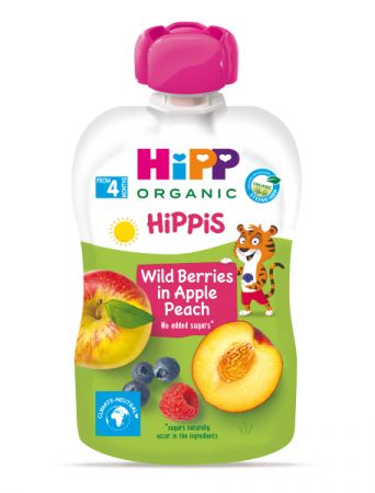 HIPP HiPP HiPPiS BIO 100% ovoce Jablko-Broskev-Lesní ovoce 100 g – ovocný příkrm