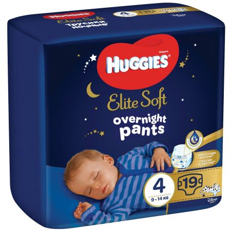 HUGGIES HUGGIES Elite Soft Pants OVN Kalhotky plenkové jednorázové 4 (9-14 kg) 19 ks