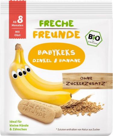 FRECHEFREUN FRECHE FREUNDE BIO Sušenky Špalda a banán 100 g, 8m+