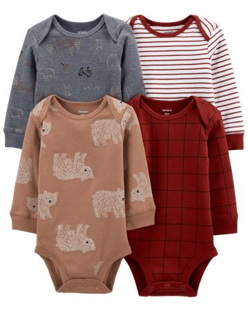 CARTERS CARTER'S Body dl. rukáv Bear chlapec LBB 4ks 3m