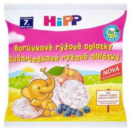 HIPP HiPP BIO borůvkové rýžové oplatky pro děti 30g
