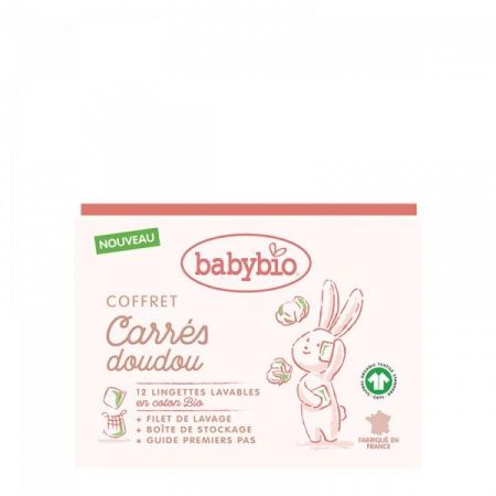 BABYBIO BABYBIO Sada hygienické žínky z BIO bavlny (12 ks), prací síťka a organizér
