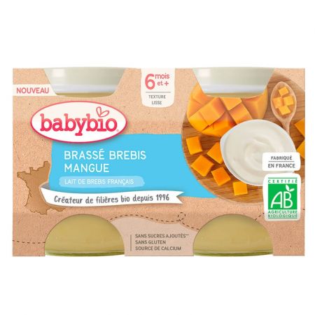 BABYBIO BABYBIO Brassé z ovčího mléka mango 2x130 g