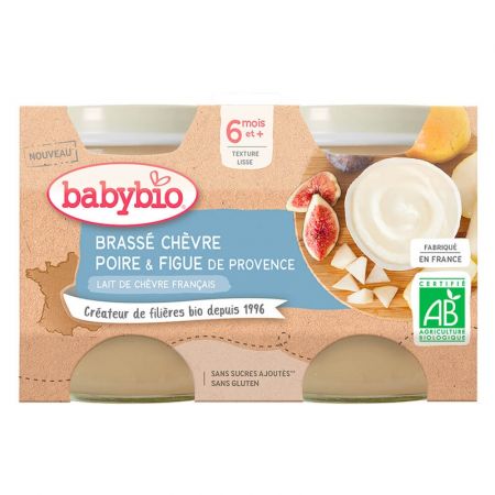 BABYBIO BABYBIO Brassé z kozího mléka hruška fík 2x130 g