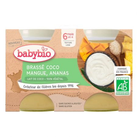 BABYBIO BABYBIO Brassé z kokosového mléka mango ananas 2x130 g