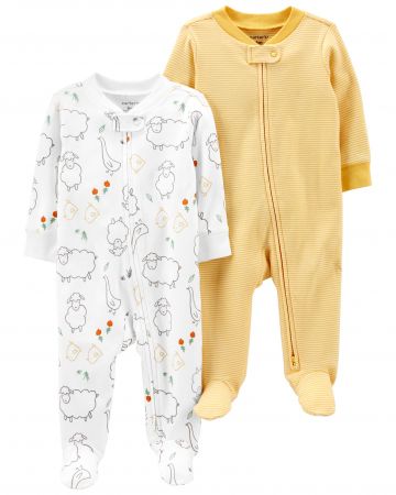 CARTERS CARTER'S Overal na zip Sleep&Plays Yellow Farm neutrál LBB 2ks PRE, vel. 46