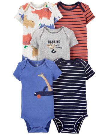 CARTERS CARTER'S Body krátký rukáv Brownblue kluk LBB 5 ks 3m, vel. 62