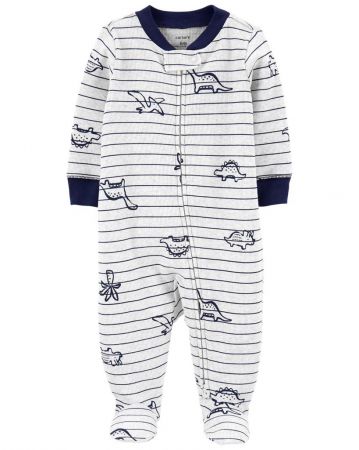 CARTERS CARTER'S Overal zip oboustranný Grey Dino chlapec PRE