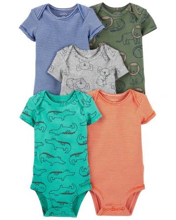 CARTERS CARTER'S Body krátký rukáv Safari chlapec LBB 5ks NB/ vel. 56