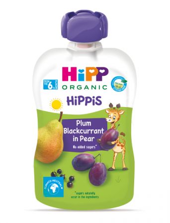 HIPP HiPP BIO 100% ovoce Hruška-Černý rybíz-Švestka 100 g, od 6. měsíce