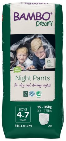 BAMBO BAMBO Dreamy Night Pants Kalhotky plenkové jednorázové Boys 4-7 let (15-35 kg) 10 ks