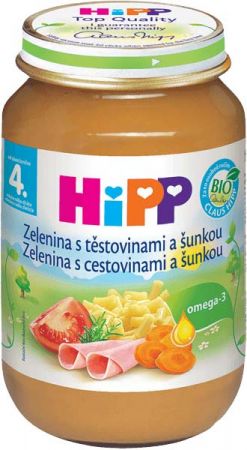 HIPP HiPP BIO Zelenina s těstovinami a šunkou od uk. 5. měsíce, 190 g