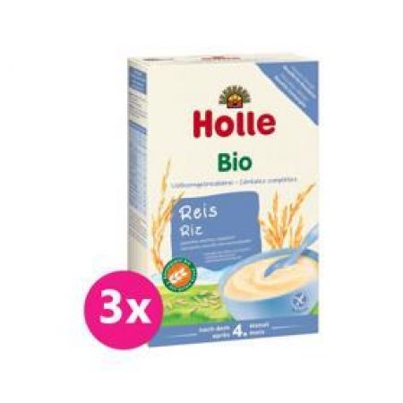 HOLLE 3x HOLLE Kaše nemléčná Bio rýžová 250 g