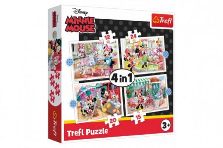 Trefl Puzzle 4v1 Minnie s přáteli Disney 28,5x20,5cm v krabici 28x28x6cm