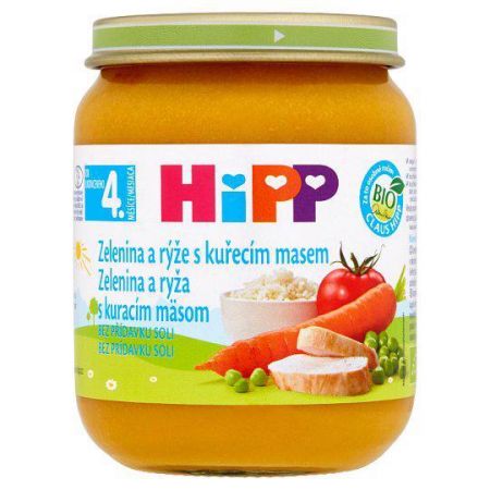 HIPP HiPP BIO zeleninová omáčka s rýží a kuřetem (125 g) - maso-zeleninový příkrm