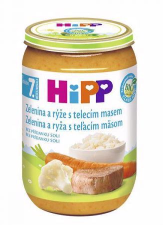 HIPP HiPP BIO zelenina s rýží a telecím masem (220 g) - maso-zeleninový příkrm