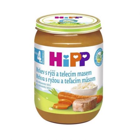 HIPP HiPP BIO karotka s rýží a telecím masem (190 g) - maso-zeleninový příkrm