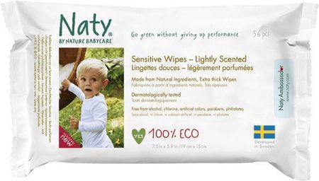 NATY Ubrousky vlhčené parfémované Sensitive Babycare Eco 56ks Naty Nature