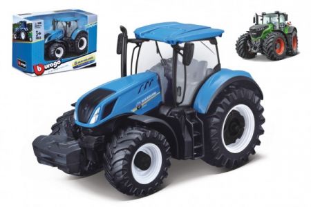 Traktor Bburago Fendt 1050 Vario/New Holland kov/plast 13cm 2 druhy v krabičce 15x11x8cm