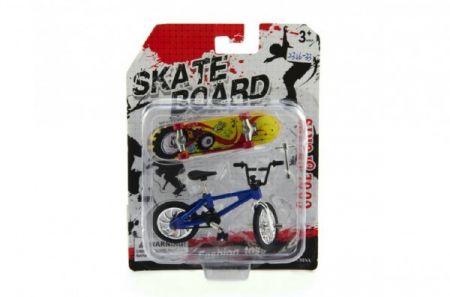 Teddies Kolo + skateboard prstový šroubovací plast 10cm asst mix druhů na kartě