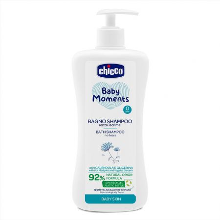 Chicco CHICCO Šampon na vlasy a tělo s dávkovačem Baby Moments 92 % přírodních složek 750 ml
