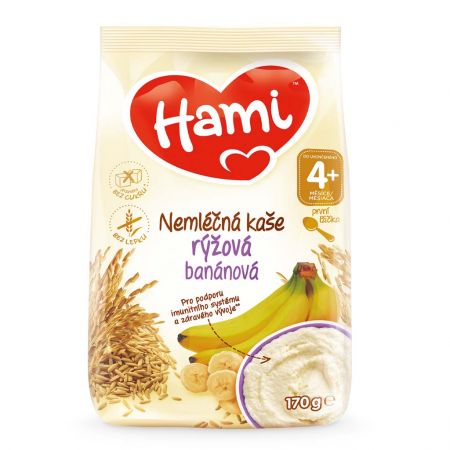 HAMI HAMI Kaše nemléčná rýžová banánová 170 g, 4m+