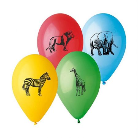 Balónek s potiskem zvířátka safari 10 ks