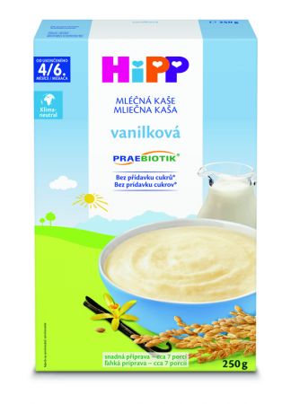 HIPP HiPP PRAEBIOTIK® Kaše mléčná pro kojence vanilková 250 g, 4/6m+