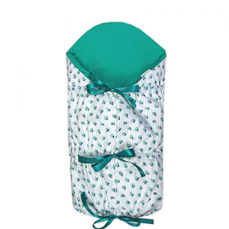 Babyrenka zavinovačka 80x80 stahovací s výztuží Ula Flowers smaragd