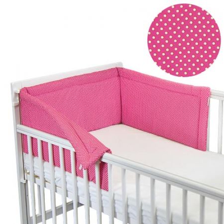 Babyrenka ochranný límec do postýlky 180 cm Basic Dots rose