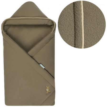 Babyrenka zavinovačka 85x85 cm s kapucí Fleece béžová