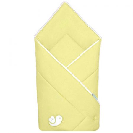 Babyrenka zavinovačka 80x80 Bird yellow bílý lem