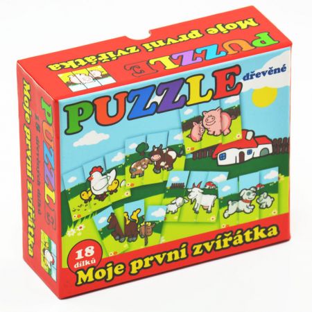 Puzzle Moje první zvířátka dřevěné 18 dílků