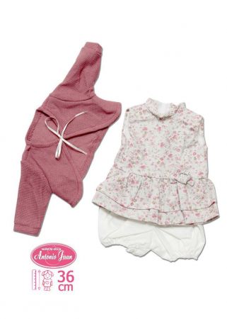 Antonio Juan Obleček pro panenku miminko velikosti 36 cm 3dílný tm. růžový