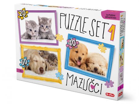 Efko Puzzle SET 1 MAZLÍČCI 20,40,60 dílků (A4)